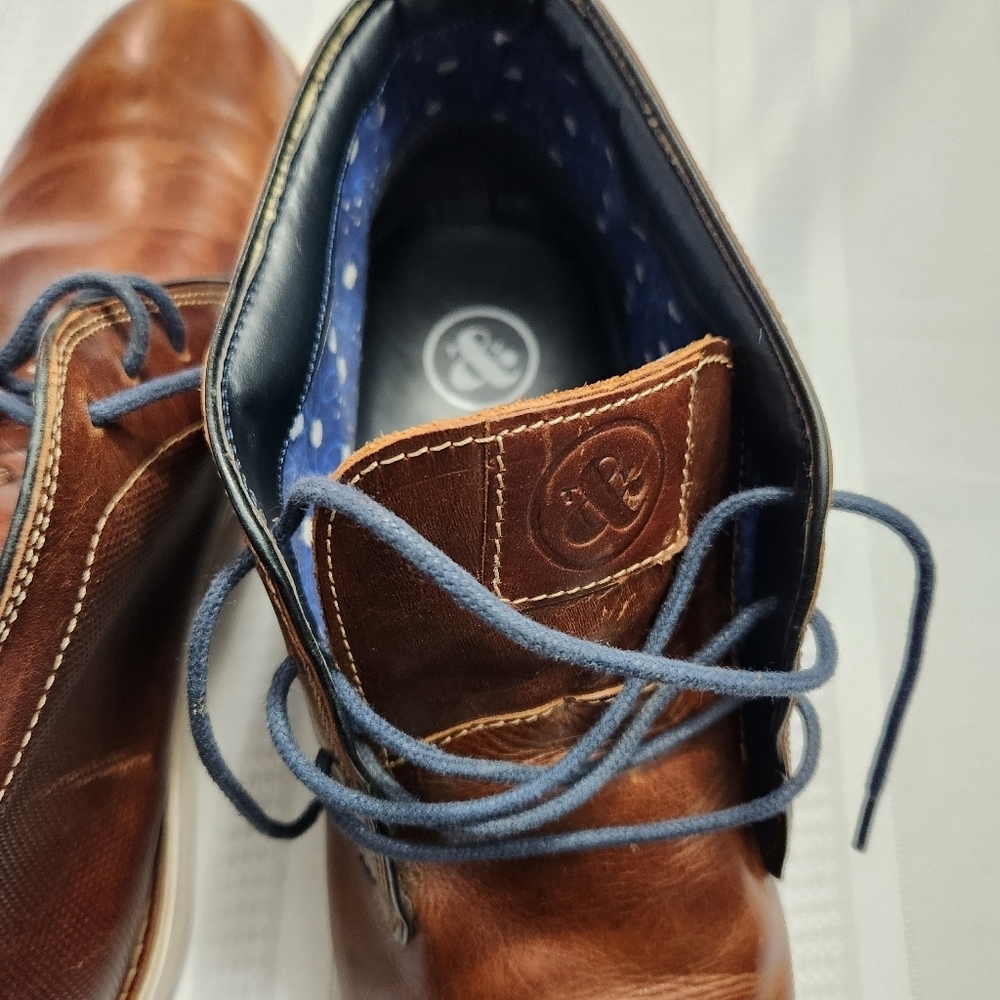 Thomas & Vine Men’s Leather Lace-up Boot Size 12 Brown with white soles - Picture 13 of 14